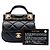 Portacarte Lady Chanel in vitello matelassé nero con logo CC e borsa con manico a catena - vista 7