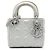 Dior Gray Mini Iridescent Lambskin Cannage Lady Dior