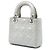 Dior Gray Mini Iridescent Lambskin Cannage Lady Dior - vista 2