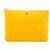 Chanel Yellow Medium CC Quilted Velvet O Case Clutch