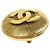 Spilla rotonda Chanel Gold CC placcata oro - vista 8