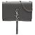 Autre Marque Saint Laurent Gray Small Grain de Poudre Monogram Kate Tassel Crossbody