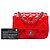 Chanel Red Mini Square Classic Patent Single Flap - Ansicht 6