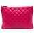 Chanel Pink Medium Quilted Lambskin O Case Clutch