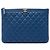 Le Boy Chanel Blue Medium Quilted Caviar Boy O Case Clutch