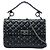 Borsa Satchel Valentino Rockstud Spike in Nappa stropicciata nera Medium