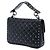 Borsa Satchel Valentino Rockstud Spike in Nappa stropicciata nera Medium - vista 2