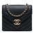 Chanel Black Small Chevron Calfskin Envelope Flap