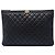 Chanel Black Large Quilted Caviar Boy O Case Clutch