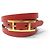 Hermès BRACCIALE HERMES BEHAPI CUIR SWIFT ROUGE BRIQUE & GOLD REVERSIBLE QUADRUPLE TOUR - vista 2