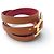 Hermès BRACCIALE HERMES BEHAPI CUIR SWIFT ROUGE BRIQUE & GOLD REVERSIBLE QUADRUPLE TOUR - vista 7