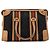 GUCCI - Gucci Bauletto Schultertasche aus schwarzem monogrammiertem Canvas und braunem Leder - Ansicht 3