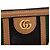 GUCCI - Gucci Bauletto Schultertasche aus schwarzem monogrammiertem Canvas und braunem Leder - Ansicht 5