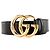 GUCCI - Cinturón Gucci Marmont de piel lisa negra (T75)
