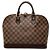 Bolsa de mão Louis Vuitton Damier Ebene Alma PM Castanha