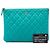 Clutch Chanel Medium Quilted Caviar O Case Blu - vista 9
