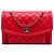 Borsa a tracolla Chanel Large Quilted Lambskin Geometric Flap rossa