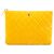 Clutch Chanel Medium CC Quilted Velvet O Case Gialla
