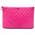 Chanel Large Quilted Caviar O Case Clutch Rosa