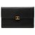 Chanel CC Long Wallet mit Klappe aus schwarzem Kalbsleder