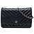 Borsa a tracolla Chanel CC Chevron in pelle di agnello Wallet On Chain nera