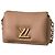 Louis Vuitton Twist MM Mala de ombro em couro acolchoado bege