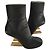 Fendi black leather ankle boots with gold heel.