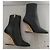Fendi black leather ankle boots with gold heel. - view 18