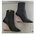 Fendi black leather ankle boots with gold heel. - view 3