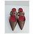 Carolina Herrera Mules in pelle marrone con dettaglio logo - vista 11