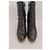 Céline Celine Keilabsatzstiefel aus schwarzem Leder - Ansicht 4