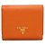 Carteira Prada Tri-fold em Orange