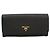 Prada Black Calfskin Bi-fold Long Wallet