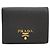 Saffiano Carteira Bi-Fold Prada em couro de bezerro preto