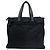 Bolsa de ombro Prada em nylon e couro com logo triângulo - vista 3
