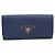 Portafoglio lungo Prada bifold in pelle di vitello Navy
