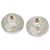 Chanel Silver CC Silver Plated Button Push Back Earrings - view 2