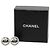 Chanel Silver CC Silver Plated Button Push Back Earrings - view 4