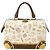 Bolsa Boston Loewe em lona bege e castanha - vista 2