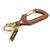 Portachiavi Prada Charm in pelle marrone e metallo dorato