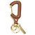Portachiavi Prada Charm in pelle marrone e metallo dorato - vista 2