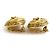 Boucles d'oreilles clips Chanel en métal doré - vue 2