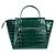 Céline Borsa a mano Celine in pelle goffrata verde - vista 3
