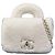 Bolsa de mão Chanel em couro e pele Off-White