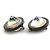 Boucles d'oreilles clips Chanel noires et argentées - vue 2