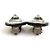 Boucles d'oreilles clips Chanel noires et argentées - vue 3