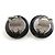 Boucles d'oreilles clips Chanel noires et argentées - vue 4