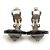Boucles d'oreilles clips Chanel noires et argentées - vue 5