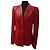 Blazer Escada in pelle rossa con decorazioni di perline