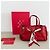 Borsa Tote in pelle rossa con monogramma Carolina Herrera - vista 3